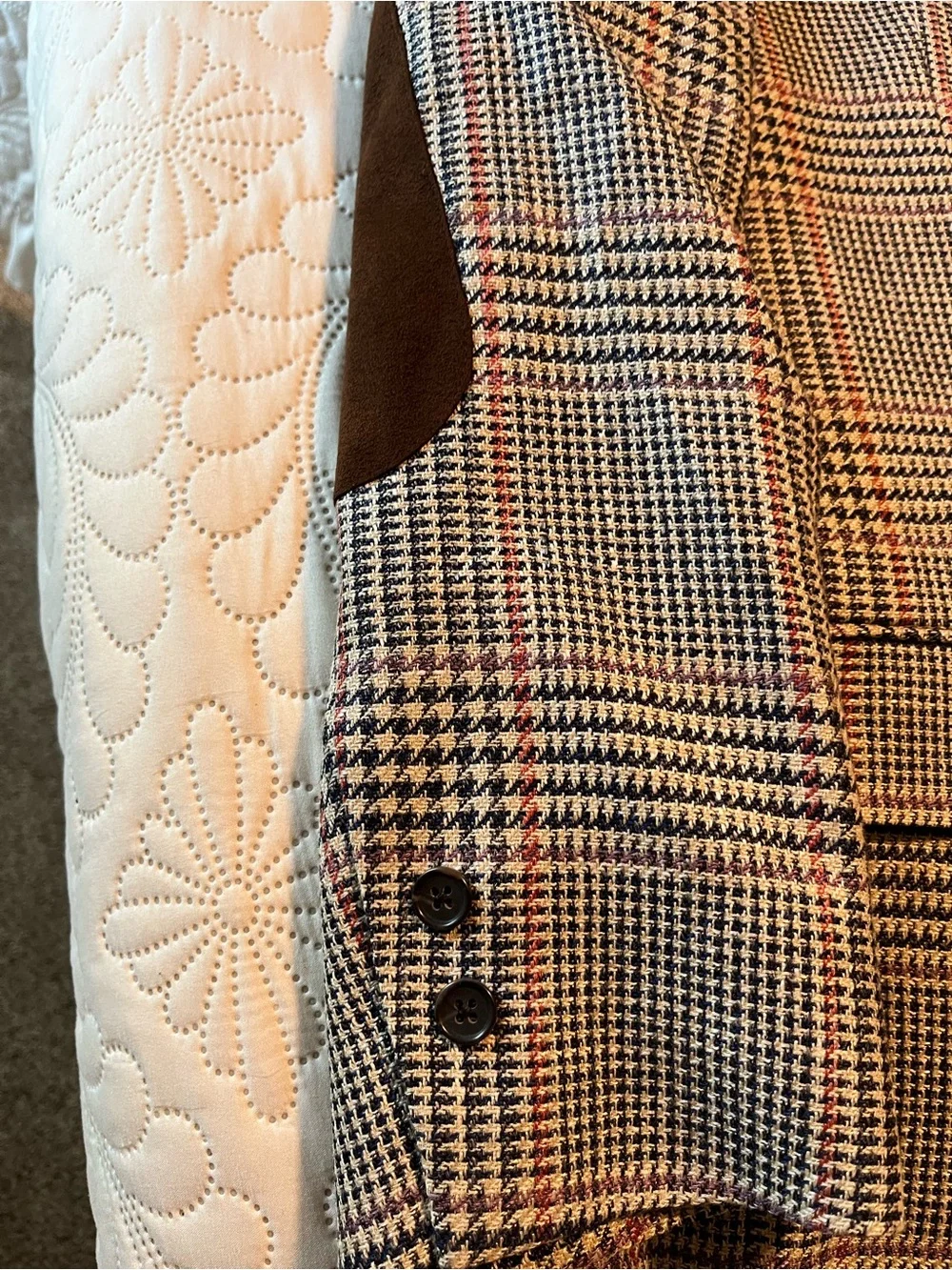 Brooks Brothers Glen Plaid Blazer in Black, Brown & Red Windowpane